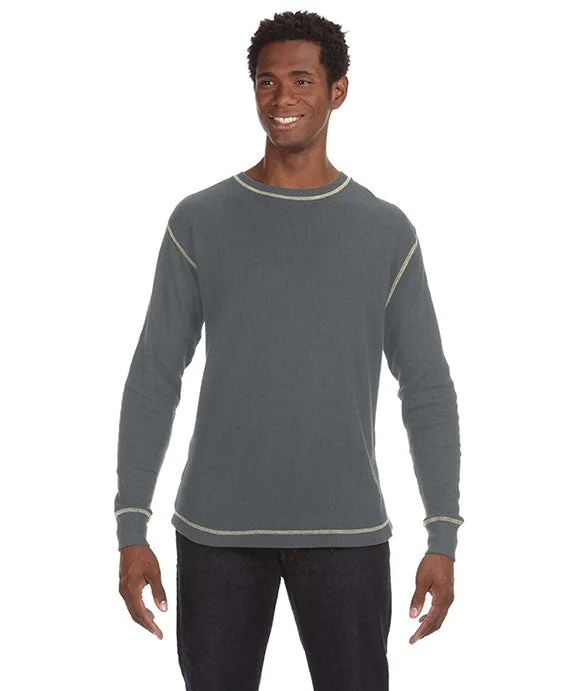 JA8238 - J America Mens Vintage Long-Sleeve Thermal T-Shirt | Charcoal Heather/Vint White