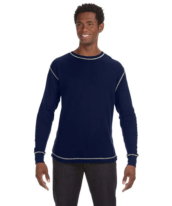 JA8238 - J America Mens Vintage Long-Sleeve Thermal T-Shirt | Vintage Navy/Vintage White