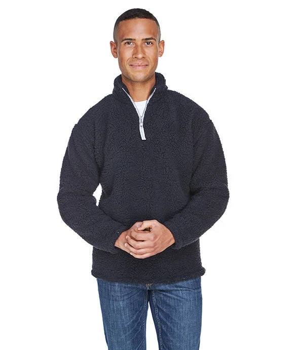 JA8454 - J America Adult Epic Sherpa Quarter-Zip | Black