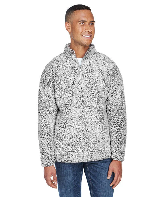 JA8454 - J America Adult Epic Sherpa Quarter-Zip | Black Heather