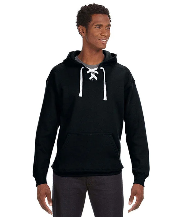 JA8830 - J America Adult Sport Lace Hooded Sweatshirt | Black