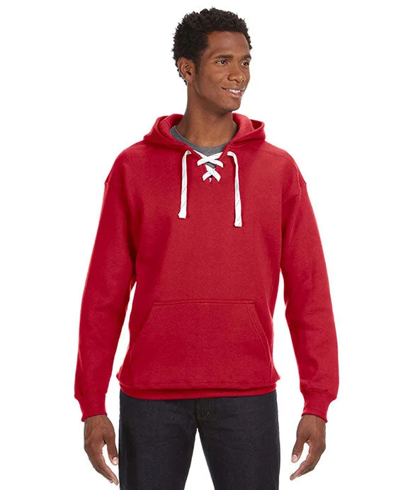 JA8830 - J America Adult Sport Lace Hooded Sweatshirt | Red