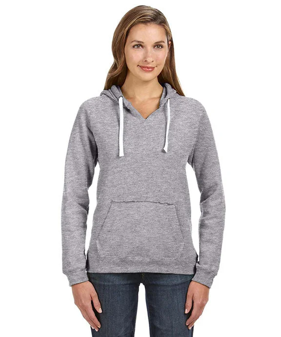 JA8836 - J America Ladies Sydney Brushed V-Neck Hooded Sweatshirt | Oxford