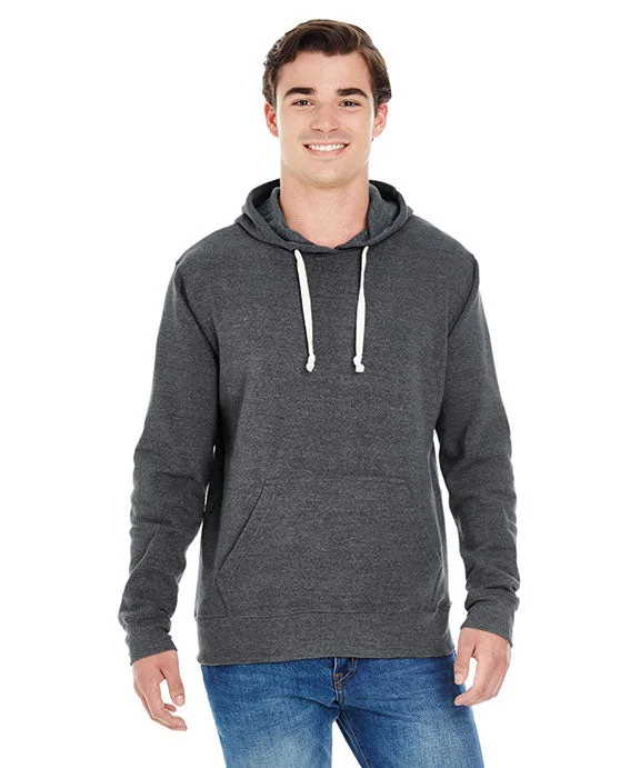 JA8871 - J America Adult Triblend Pullover Fleece Hooded Sweatshirt | Black Triblend