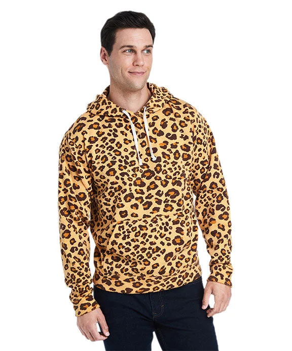 JA8871 - J America Adult Triblend Pullover Fleece Hooded Sweatshirt | Leopard Triblend