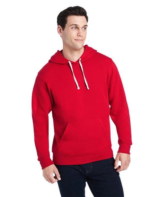 JA8871 - J America Adult Triblend Pullover Fleece Hooded Sweatshirt | Red Solid