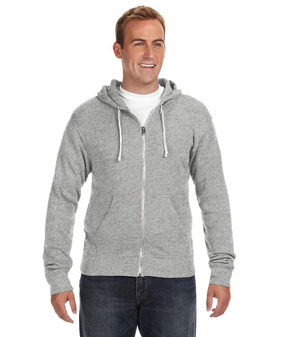 JA8872 - J America Adult Triblend Full-Zip Fleece Hooded Sweatshirt | Grey Triblend