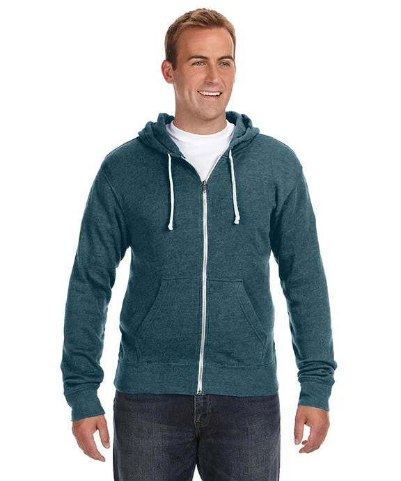 JA8872 - J America Adult Triblend Full-Zip Fleece Hooded Sweatshirt | Navy Triblend