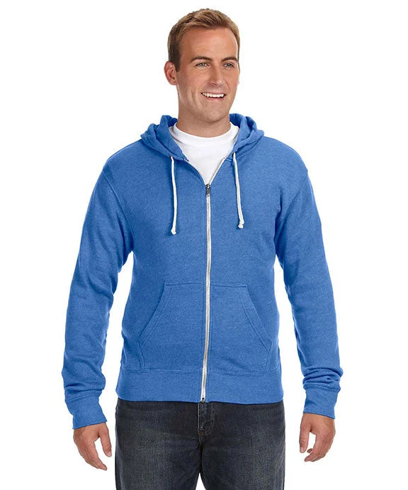 JA8872 - J America Adult Triblend Full-Zip Fleece Hooded Sweatshirt | Royal Triblend