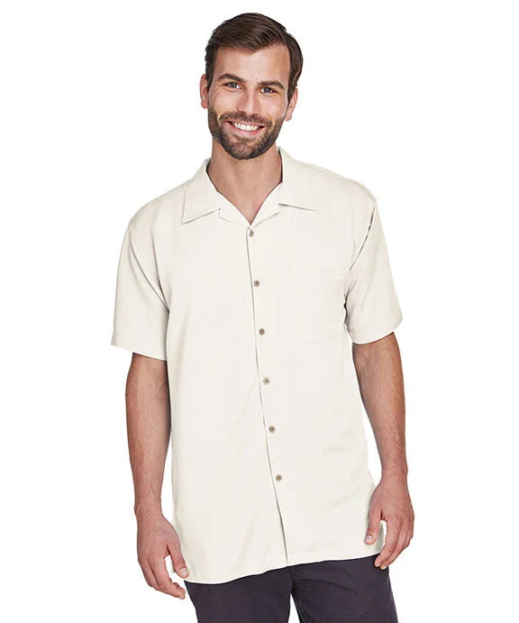 M570 - Harriton Mens Bahama Cord Camp Shirt | Creme