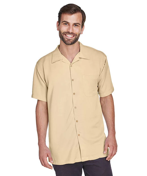 M570 - Harriton Mens Bahama Cord Camp Shirt | Sand