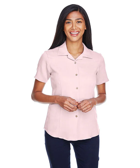 M570W - Harriton Ladies Bahama Cord Camp Shirt | Blush