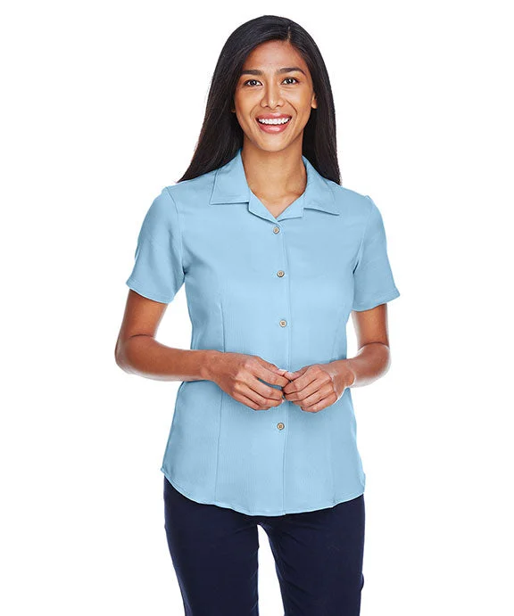 M570W - Harriton Ladies Bahama Cord Camp Shirt | Cloud Blue