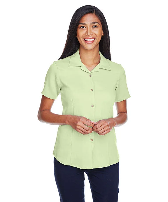 M570W - Harriton Ladies Bahama Cord Camp Shirt | Green Mist