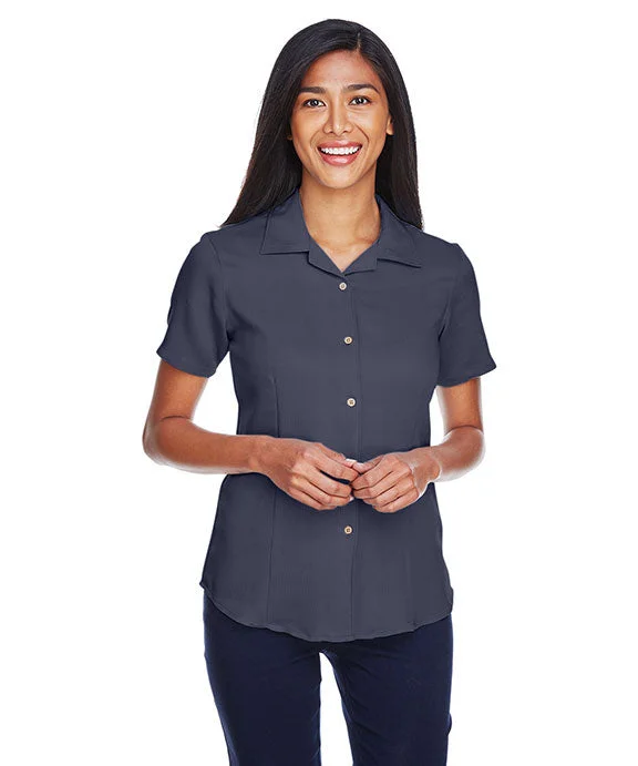 M570W - Harriton Ladies Bahama Cord Camp Shirt | Navy