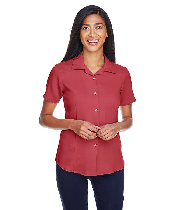 M570W - Harriton Ladies Bahama Cord Camp Shirt | Tile Red