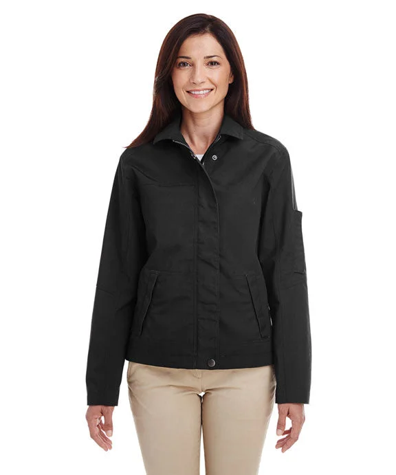 M705W - Harriton Ladies Auxiliary Canvas Work Jacket | Black