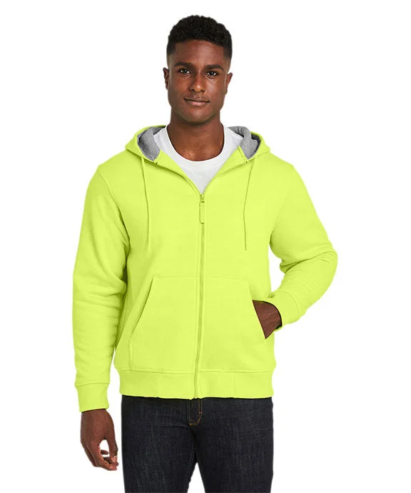 M711T - Harriton Mens Tall ClimaBloc™ Lined Heavyweight Hooded Sweatshirt | Safety Yellow