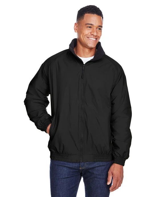 M740 - Harriton Adult Fleece-Lined Nylon Jacket | Black/Black