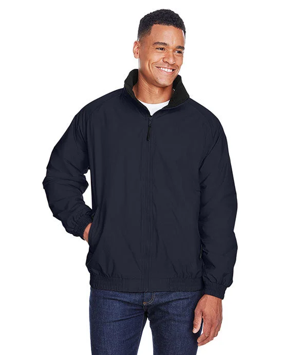 M740 - Harriton Adult Fleece-Lined Nylon Jacket | Navy/Black