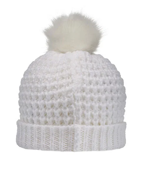 TW5005 - J America Adult Slouch Bunny Knit Cap | White