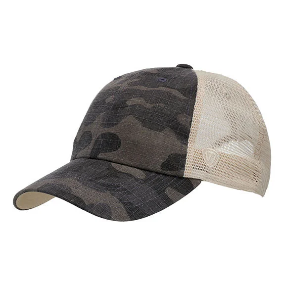 TW5533 - J America Riptide Ripstop Trucker Hat | Black Camo