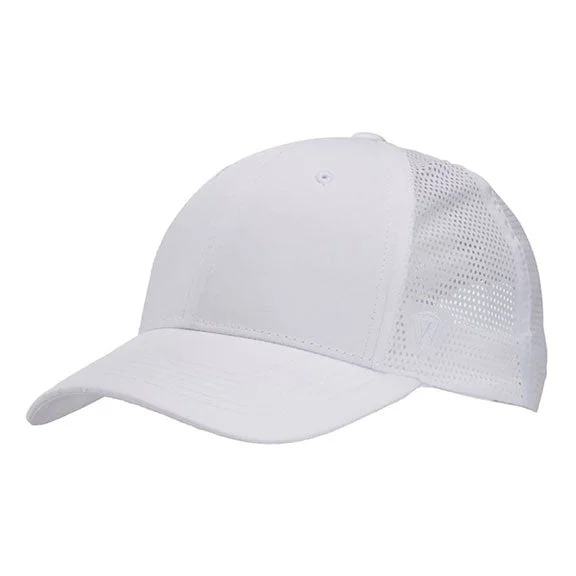 TW5536 - J America Flight Lasercut Mesh Trucker Hat | White