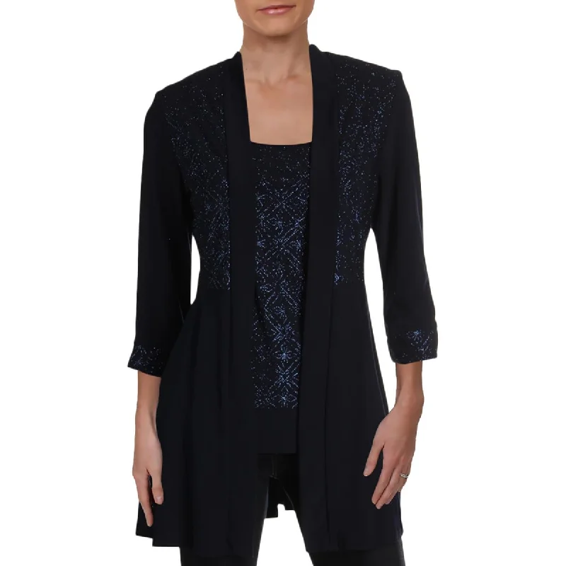 R&M Richards Womens Glitter Night Out Twinset