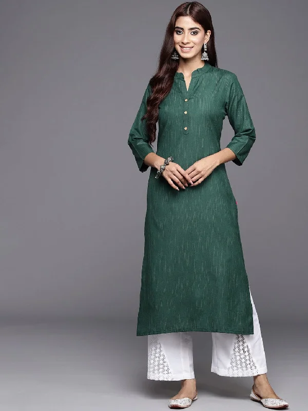 Varanga Women Sea Green Woven Straight Kurta