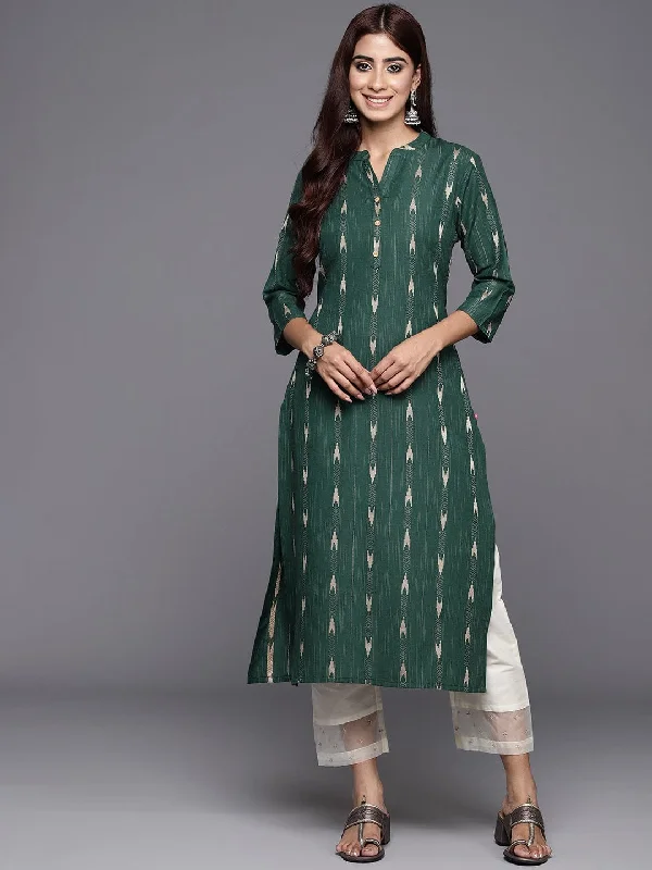 Varanga Women Sea Green Woven Straight Kurta