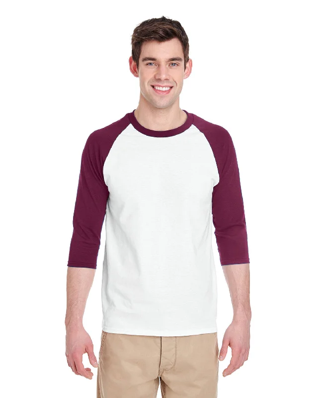 Gildan G570 Adult Heavy Cotton 3/4-Raglan Sleeve T-Shirt