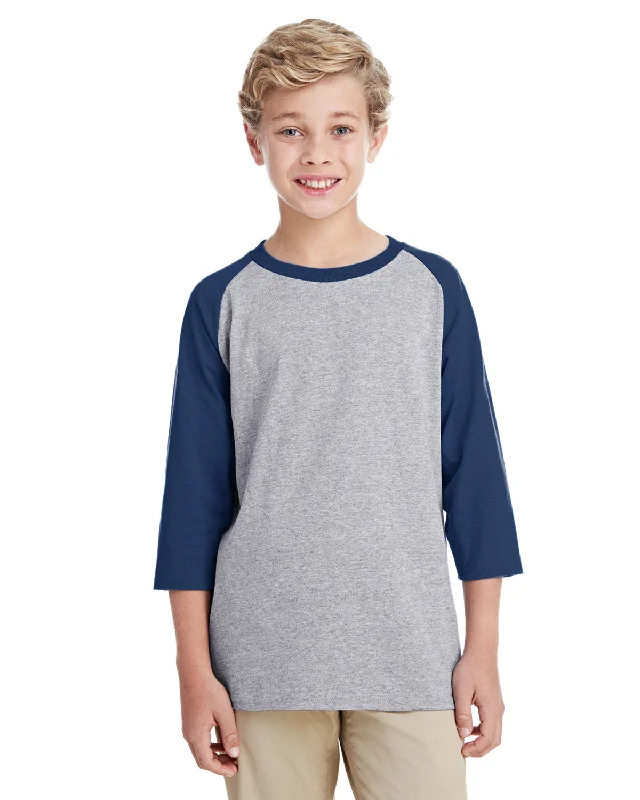 Gildan G570B Youth Heavy Cotton 3/4-Raglan Sleeve T-Shirt