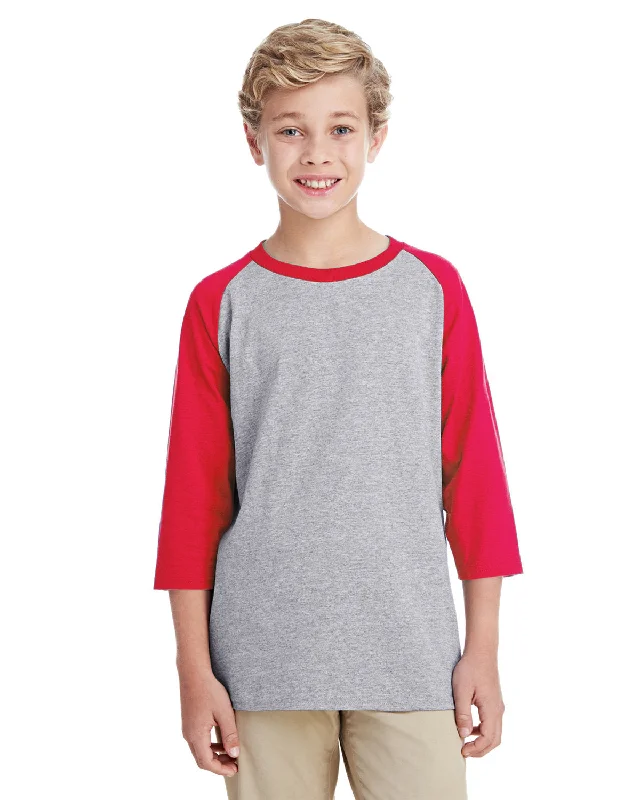 Gildan G570B Youth Heavy Cotton 3/4-Raglan Sleeve T-Shirt