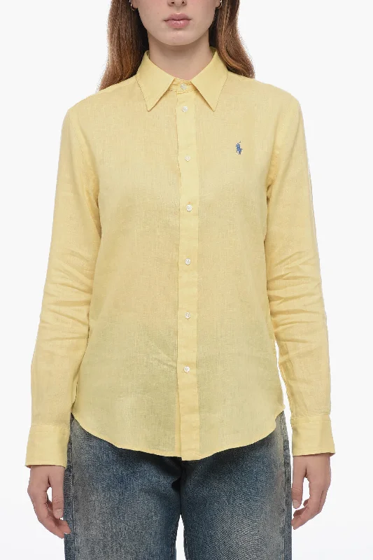 Polo Ralph Lauren Relaxed Fit Linen Shirt with Embroidered Logo