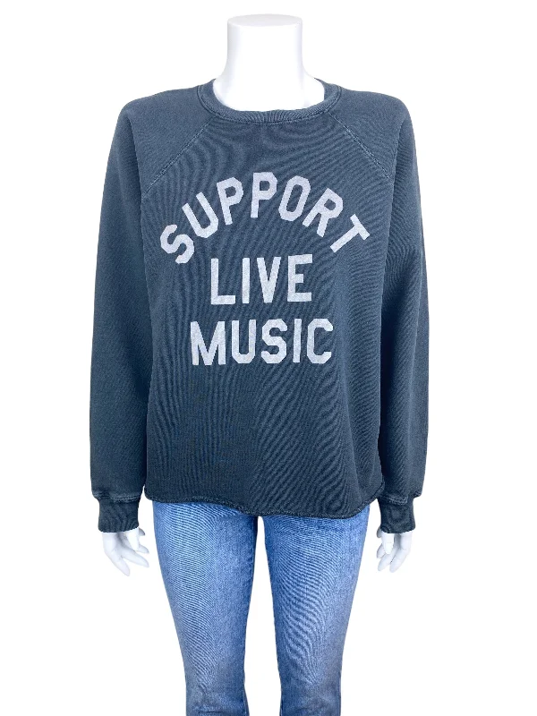 Anthropologie Retrobrand Women's Live Music Graphic Sweatshirt Grey Size Small