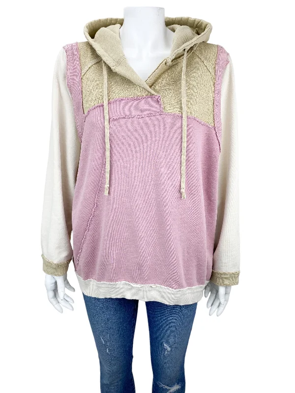 Anthropologie Saturday Sunday Women's Colorblock Sweatshirt Pink/Multi Size S