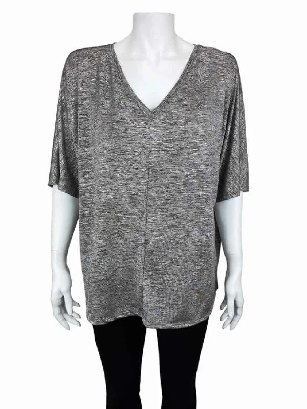 Anthropologie, Women's Shimmery Dolman Tee, Silver, Size L