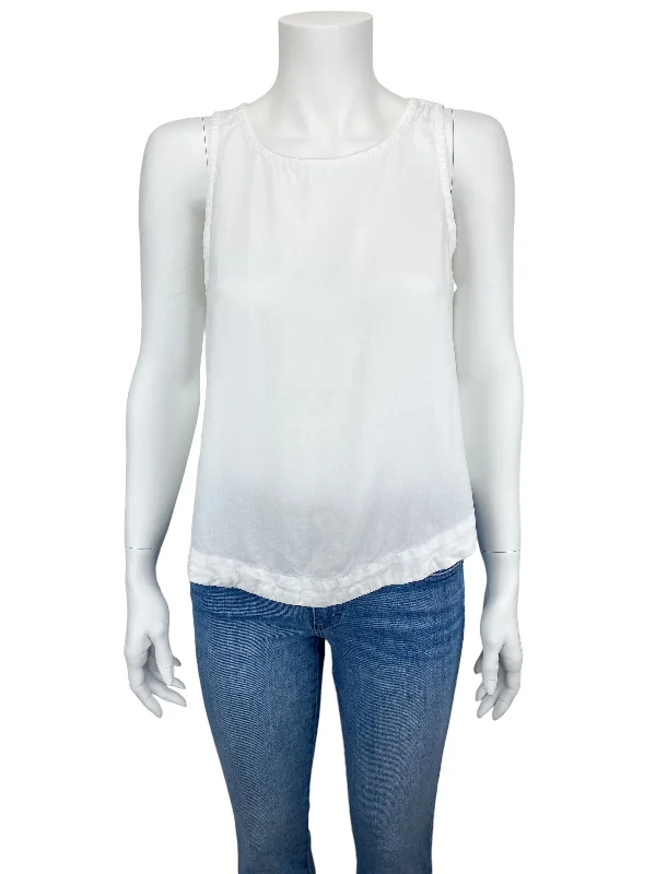 Anthropologie Cloth & Stone Women's Side Button Tank White Size S