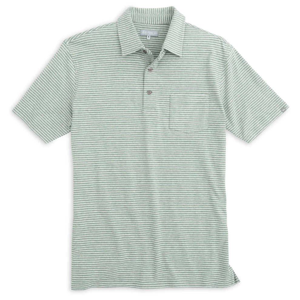 Melanage Stripe Polo (Sage Heather)