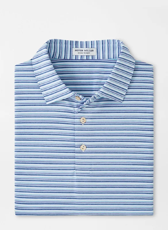 Fairmont Performance Jersey Polo (White/Astral Blue)