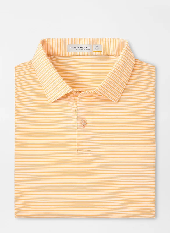 Featherweight Payne Stripe Polo (Orange Nectar)