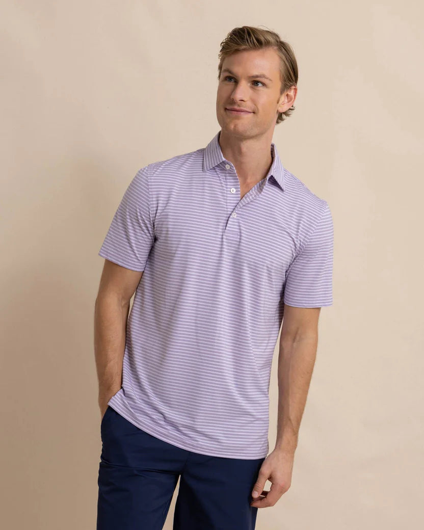 Brrreeze Beattie Stripe Polo (Wisteria Purple)