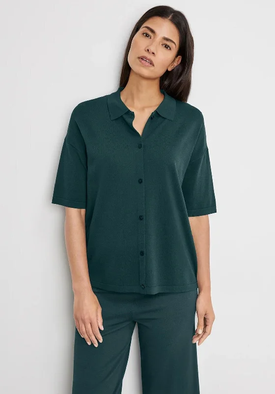 Gerry Weber Short Sleeve Fine Knit Top, Green