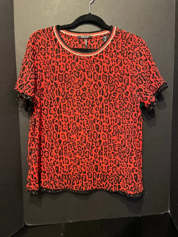 Scotch & Soda Leopard Short Sleeve Top - Size Medium