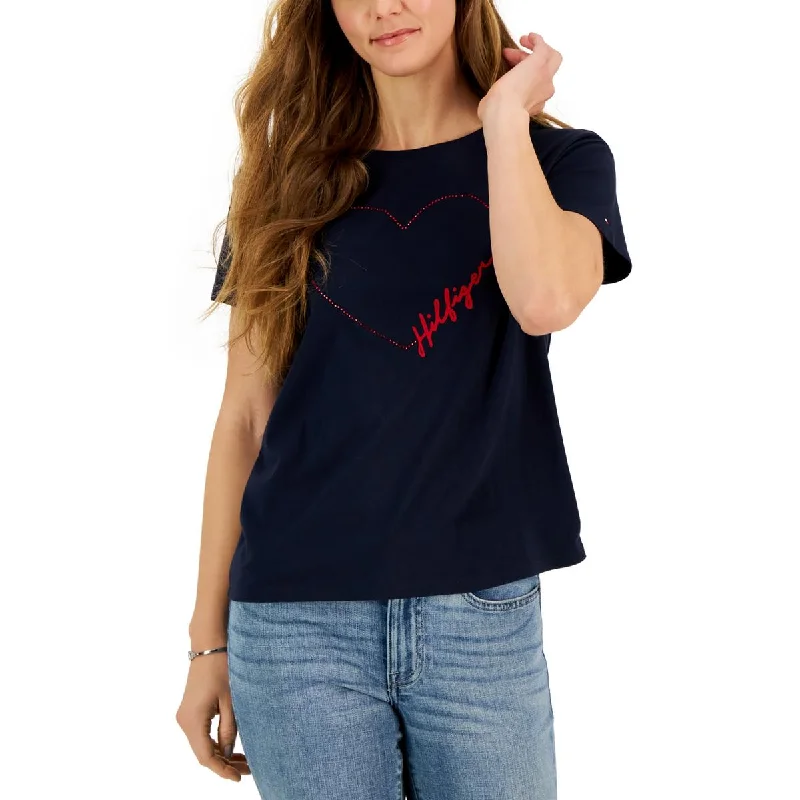 Womens Embellished Short Sleeve T-Shirt