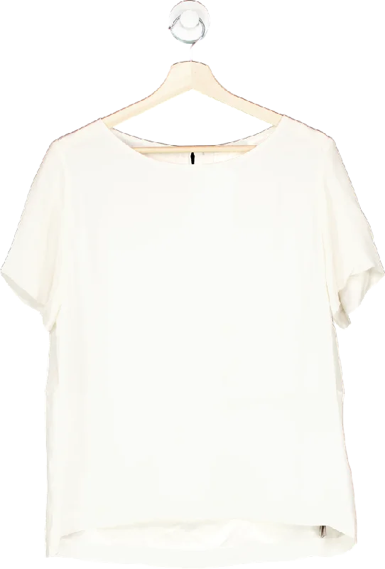 Uterque White Short Sleeve Blouse M