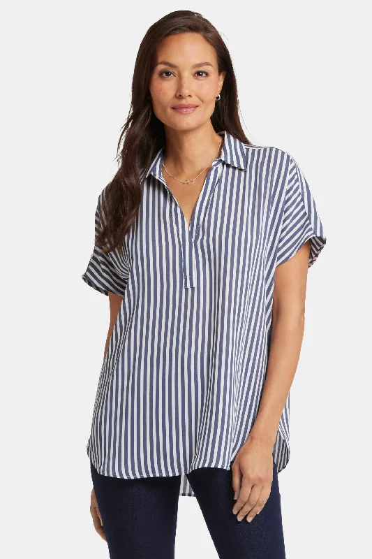 Becky Short Sleeved Blouse - Skylight