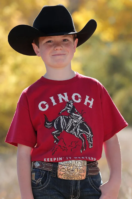 Cinch Boys Red Short Sleeve Graphic Tee Shirt