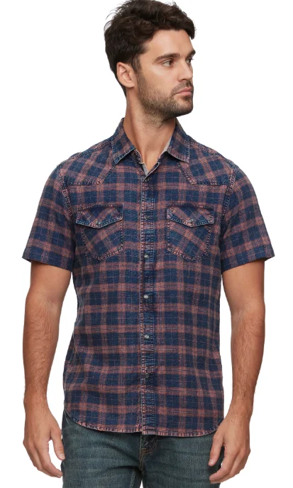 Fowler Short Sleeve Vintage Wash Western Shirt