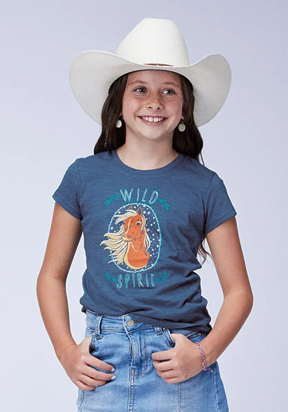 Girls Short Sleeve Horse Graphic Tee Shirt